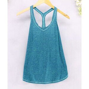Lululemon Women's Fast Lane Singlet Tank Foil Manifesto Bali Breeze Sz 8